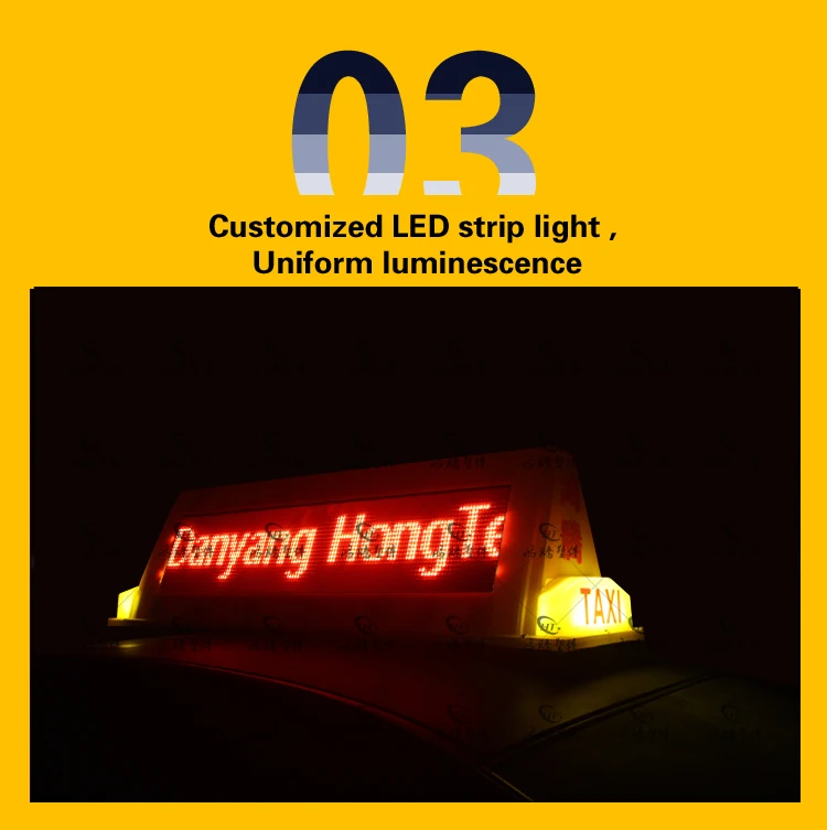 Taxi top display outdoor advertising led display of golden light source