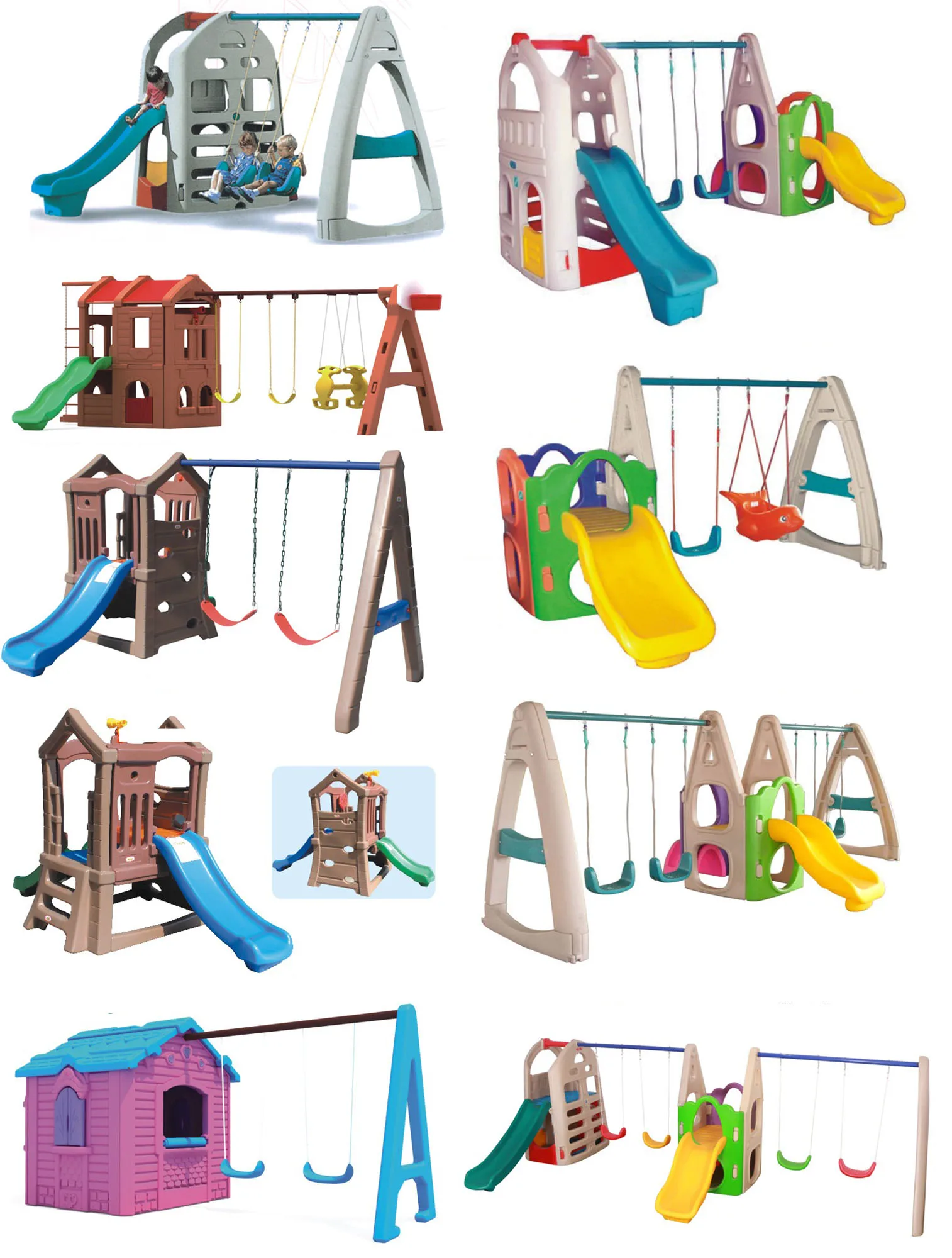 Factory Direct Kids Cheap Garden Toy Outdoor Plastic Slide And Swing