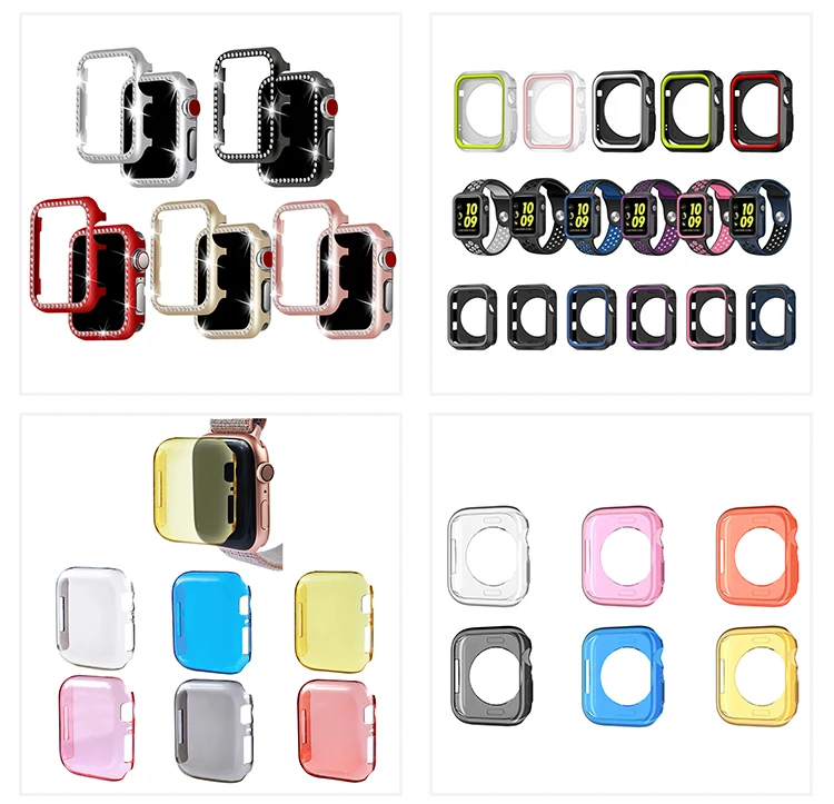 Tschick For Apple Watch Case Series 4 3 2 1,Ultrathin Tpu Plating Bumper Shiny Protector Cover