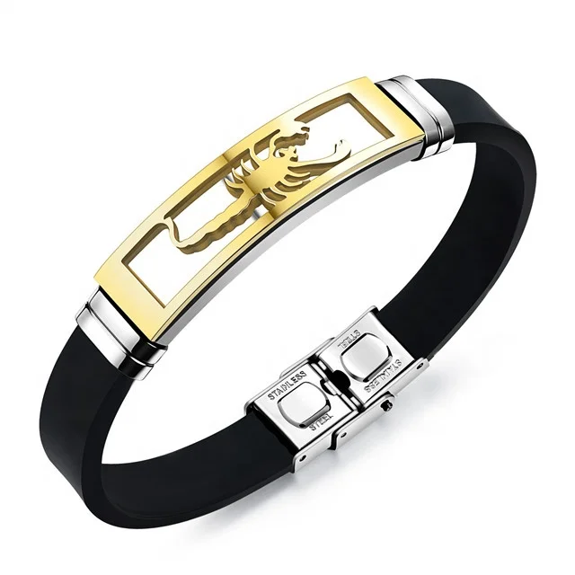 

Online Wholesale Jewelry Chinese Jewellery 316L Stainless Steel Bracelet Scorpion Jewelry, White, gold