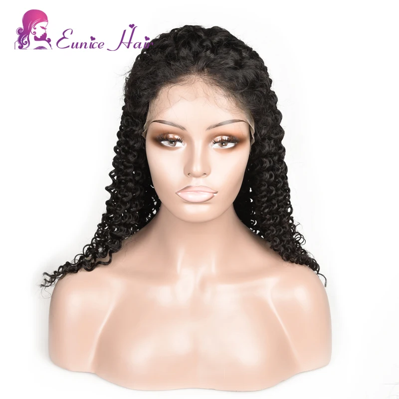 

New Products Kinky Curly Thick Ends Non Shedding Virgin human hair Glueless Lace Front Wig