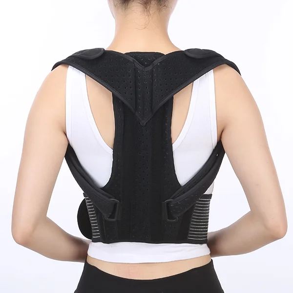 

Improve Posture Neck Back Support Straightener Shoulder Lumbar Adjustable Breathable and Posture Corrector, Black