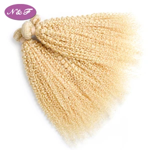 YF Wholesale 613 Cuticle Aligned Brazilian Hair Weave 613 Blonde Kinky Curly Wave Virgin Human Hair Extension 2