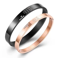 

Fashion Valentines Day Factory 18K Rose Gold Plated Bracelets 316L Stainless Steel Her King&His Queen Couple Bangles For Gifts