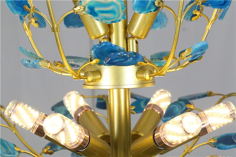 post modern factory price Restaurants Hotels agate commercial led luxury chandelier pendant lighting