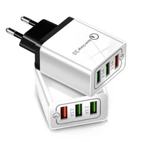 

Hot sale Travel Portable 3 port Multi Usb Ports Adapter Quick QC 3.0 Fast Plug Eu/Us Wall Charger for phones