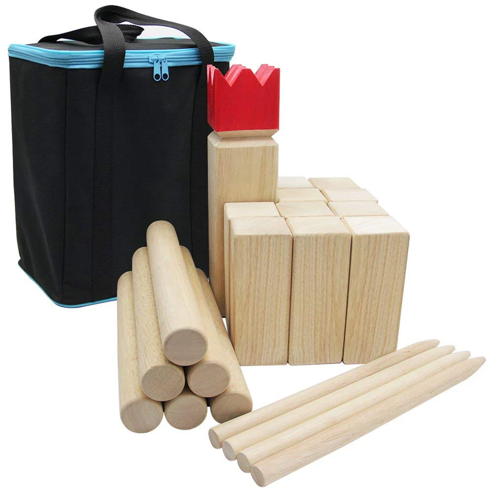 High quality outdoor wooden kubb game with backyard
