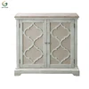 Antiqued Carved Arabesque Pattern Handmade Washed Color Small Buffet Sideboard Design Wooden Cabinet