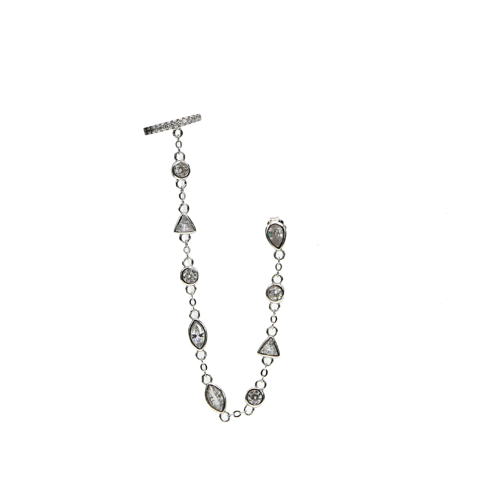 

2021 fashion trend design unique lady CZ ear chain