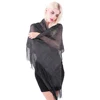 Spring 100% polyester scarf plain glitter custom shawl wraps