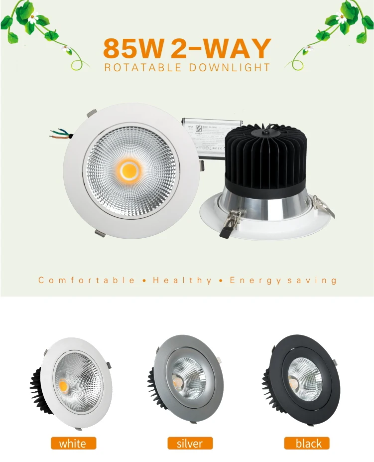 85W cutout 200-230mm led downlight of theater