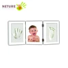 Soft Nontoxic Baby Clay Memory Hand Print, Footprint and Wooden Picture Frame Kit