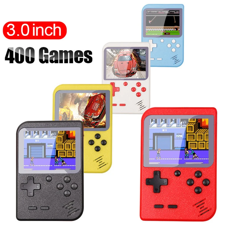 

Retro Portable Mini Handheld Game Console 8-Bit 3.0 Inch Color LCD Kids Color Game Player Built-in 400 games Best Gift 2 Players, Black/blue/white/red/yellow