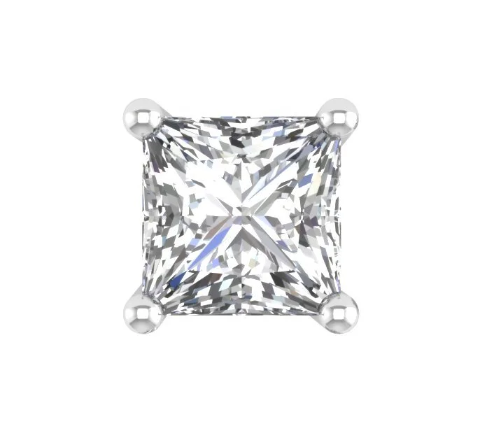 

Sterling Silver One Stone Square stud Forever Brilliant Stud Earrings jewelry women