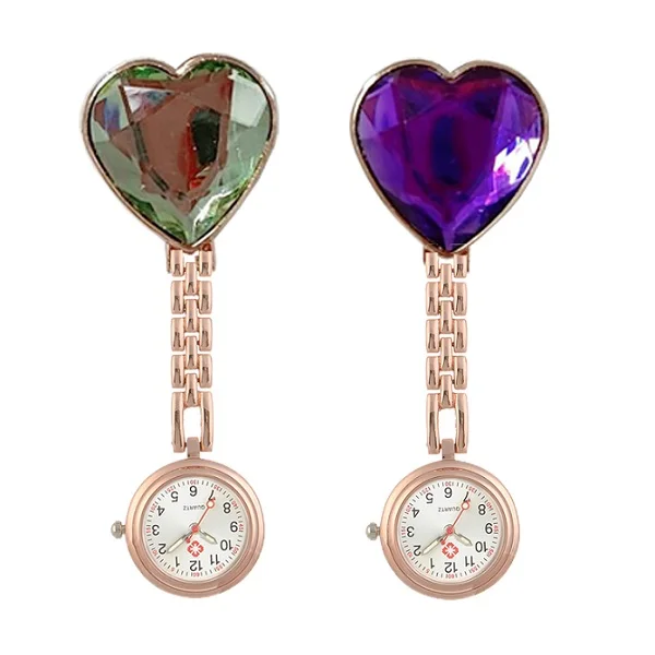 

New heart-shaped medical portable clip nurse watch
