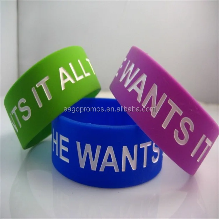 

Best price Customized Various Silicone Wristband with Printed Logo bracelets, Any pantone color