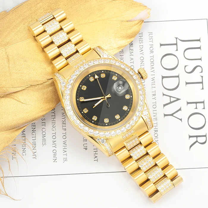 Luxury Brand Hip Hop 18k Gold Plated Stainless Steel Cz Diamond Wrist Men  Watches - Buy Men Watches,Watches Men Wrist,Gold Watches Product on  