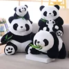 Animal custom plush stuffed cute pandas bear for kids gift giant soft doll plush fat panda toy with bamboo leaf for children