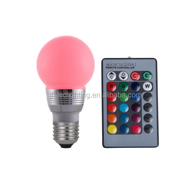 LED Color Changing Light Bulb 3W With Remote Control