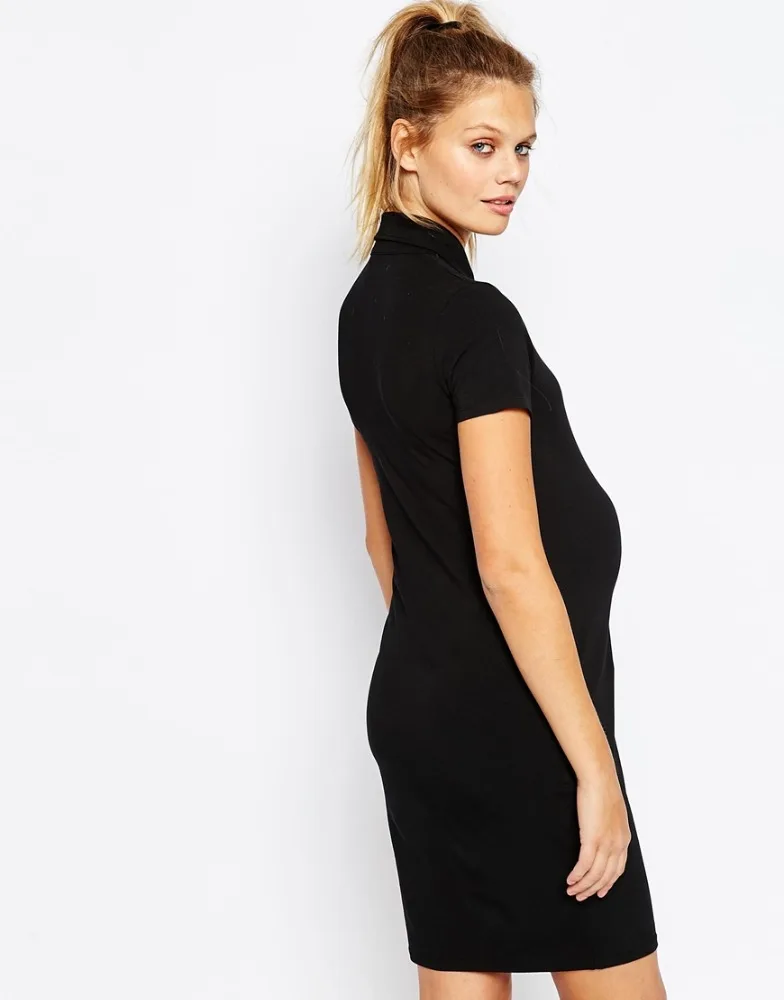 maternity black polo shirt