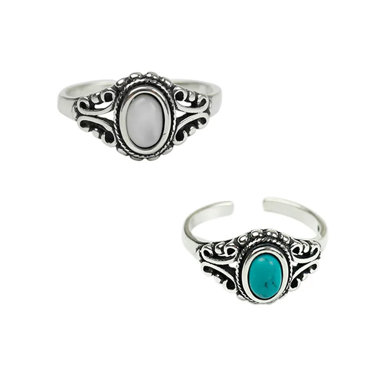 

Turkish turquoise gemstone rings for women, custom made silver rings, Picture