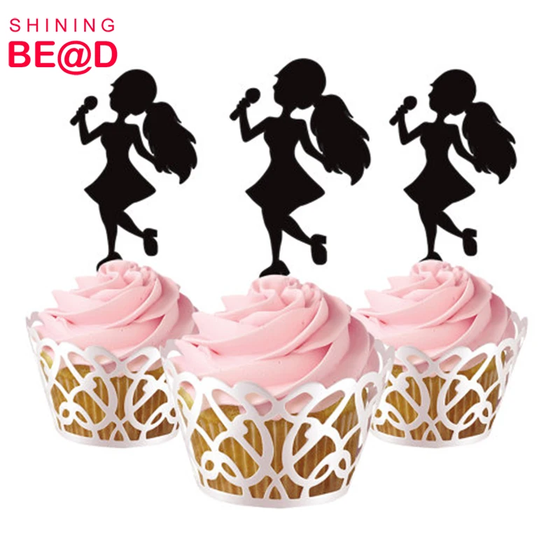 Toppers De Cupcake Chantants Pour Petite Fille En Acrylique Noir 100 Pieces Toppers Pour Bebe Fille Cadeaux De Spectacle D Anniversaire Reception Cadeaux Pour Enfants Vente En Gros Buy Petite Fille Chantant Cupcake Toppers Anniversaire Bebe Fille