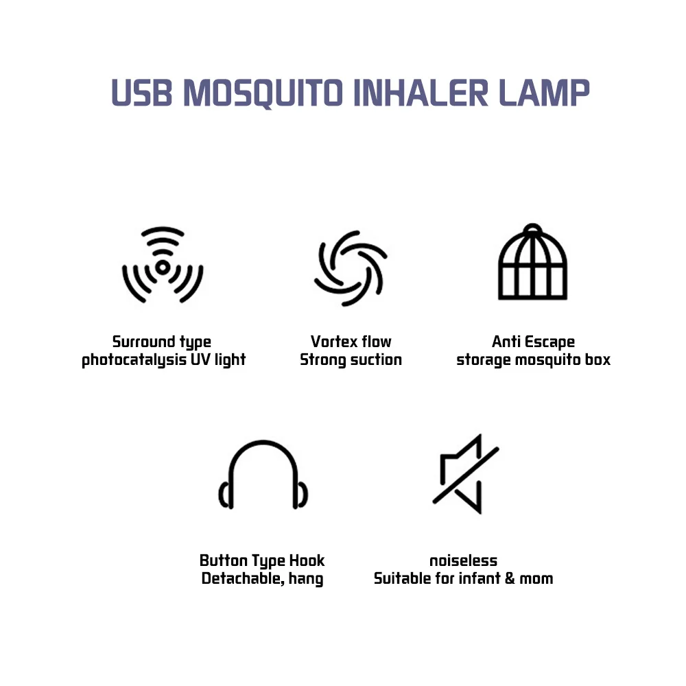 Usb Mosquito killer Lamp Indoor Physical Silent Safe Electric Mosquito Killer Light