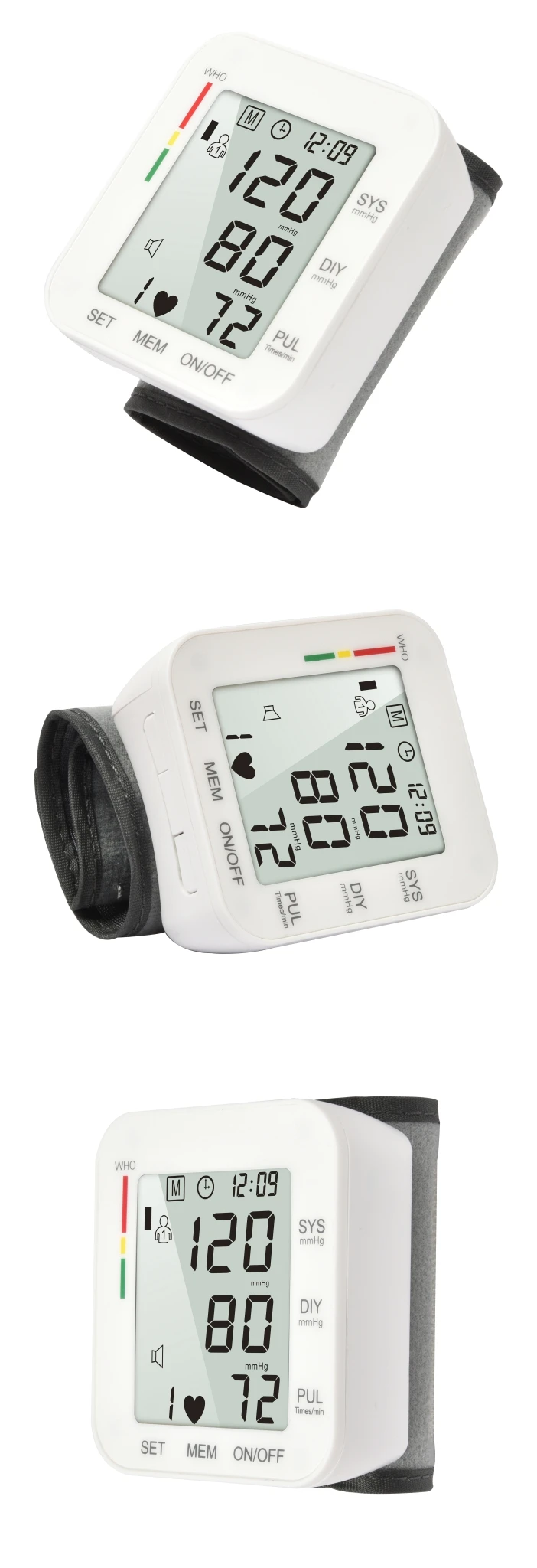 El tipo máquina recargable BP del brazo del hospital de la presión arterial de la muñeca del Sphygmomanometer mide el tensiómetro electrónico digital