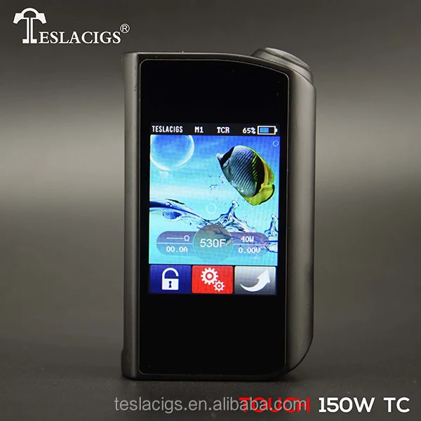 

Super intelligence Big touch screen Teslacigs Touch 150W vape mod from teslaciga manufacturer, Black /red/ss/blue
