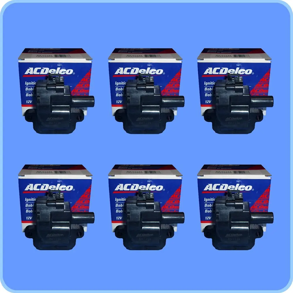 New OEM Ignition Coil & Connector Set (6 OEM Ignition Coils + 6 AD Auto Parts Connectors (Pigtails) For LS1 LS6 Engines