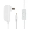 US American plug 5V 2A power adapter white color with on/off switch on the cable