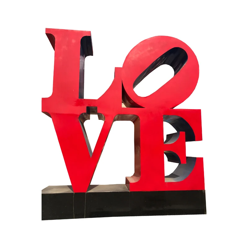 

outdoor park city landscape modern famous design large size love words color painted stainless steel sculpture SSL-034