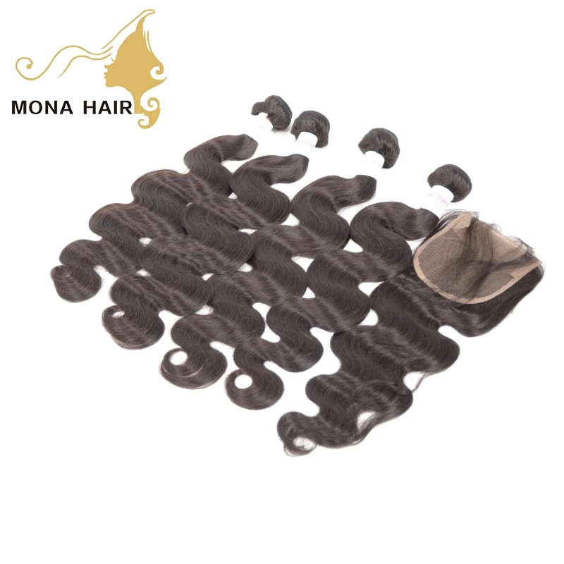 

Peruvian wholesale human hair body wave bundles with closure