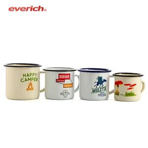 Everich enamel mug for sublimation custom printed enamel tea cup with handle