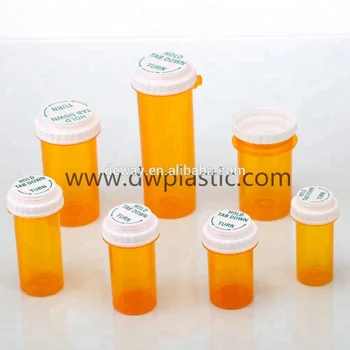 30dr Amber Plastic Reversible Hold Tab Down Turn Thumb Tab Vials Thumb ...