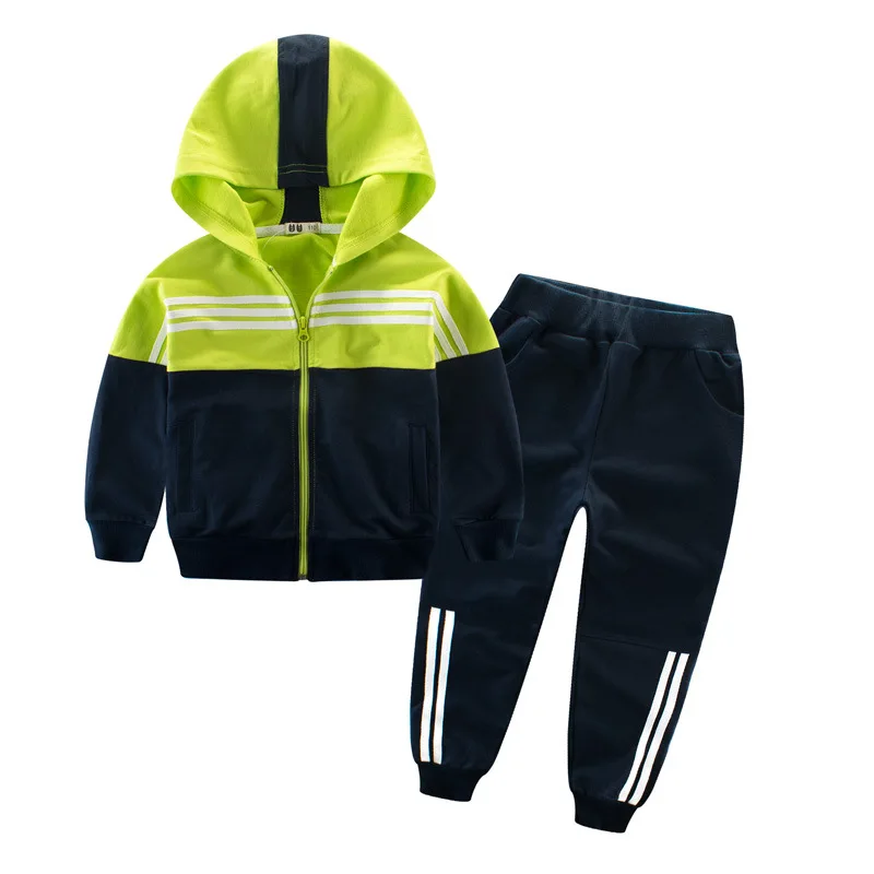 Spring children's clothing 2019 new children's suit sports pants cotton color matching big children two-piece boy jacket
