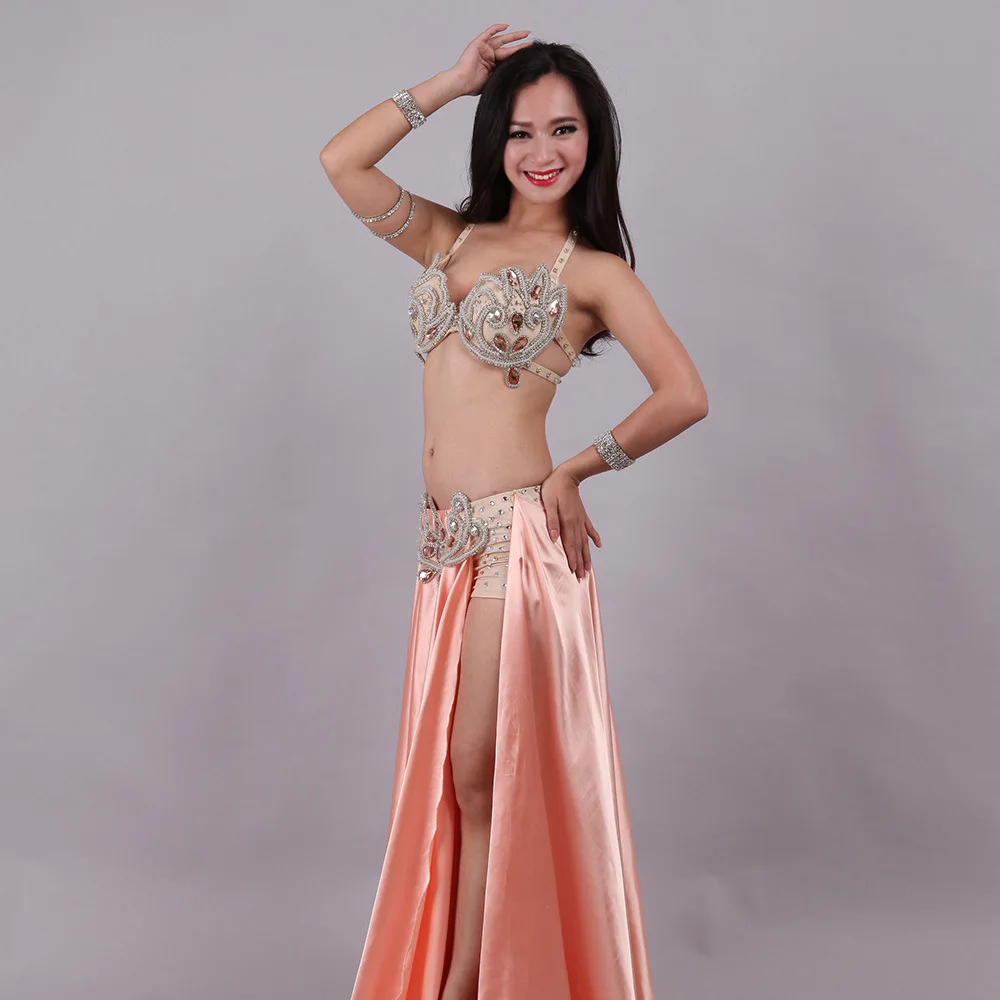 

Women Indian Arab Wear Professional Belly Dance Costume Wear Including Bra & Skirt For Ladies 3 Color ZH1257