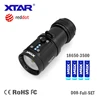 XTAR 100 meters underwater 2000 lm diving flashlight with red led light D08 flashlight set
