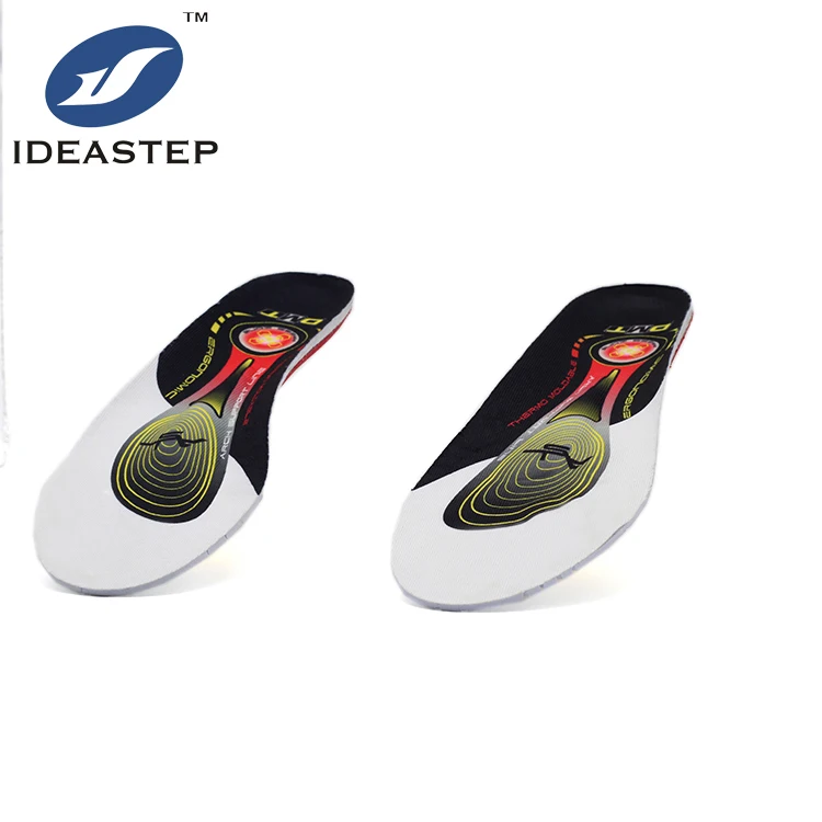 

Ideastep personalized heatmoldable cycle racing sport arch support function orthotic strengthening athletic insole customize, Black + white + yellow + red