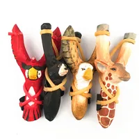 

FQ brand powerful rubber band kids wooden animal wood slingshot