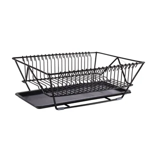 Image of Compact Metal Drainage Board Plate Dish Tableware Washing Kitchen Tableware Rack