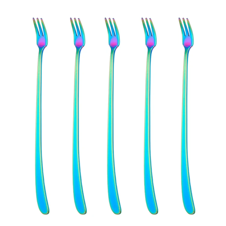 

18/10 PVD Rainbow Stainless Steel Iced fork 304 Stainless Steel Long Fork