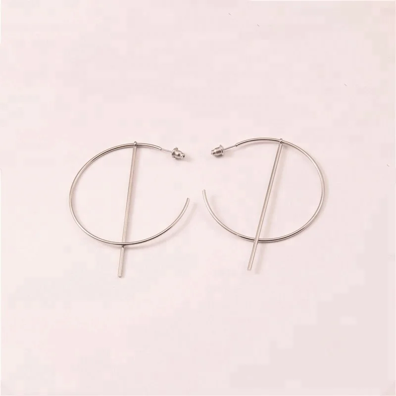 

Wholesale Latest Design Jewellery Stainless Steel Rose Gold Silver Long Drop Earrings