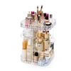 Ameizii Transparent 360 Rotary Removable Storage Box Diamond Pattern Cosmetic Makeup Organizer organizador de maquillaje