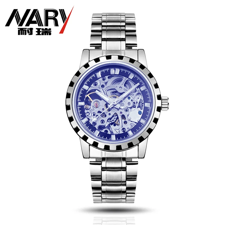 

NARY 18023 G New style Sport Design Bezel Watch Men's Watches Top Brand Luxury Montre Homme Clock Men Automatic Skeleton Watch, N/a