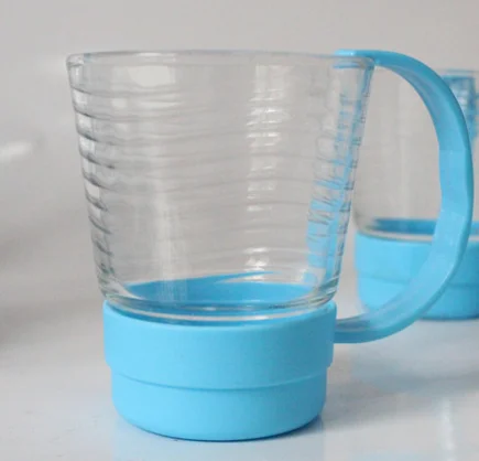 
Glass tea coffee cup with plastic handle 200ML top quality tea coffee cup 