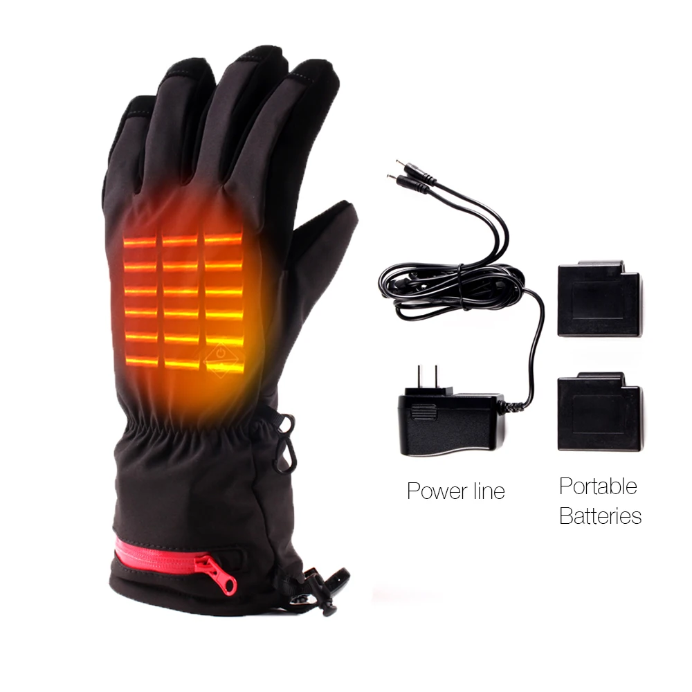 7.4v 2200mah Rechargeable Battery Powered Thin Heated Gloves for Ski Driving Motorcycle Arthritis Pain Relief