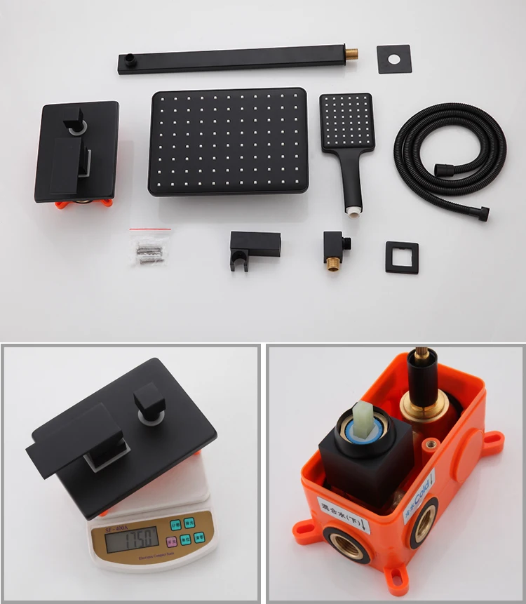 Kaiping faucet manufacturer Contemporary Matte black In-Wall cUPC Shower set bathroom taps faucet bathroom tapware