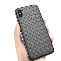 

Free Shipping Case Phone Cover for iPhone X/XR/XS Max 11 Pro FLOVEME Grid Weaving Soft Silicone Black Mobile Phone Case