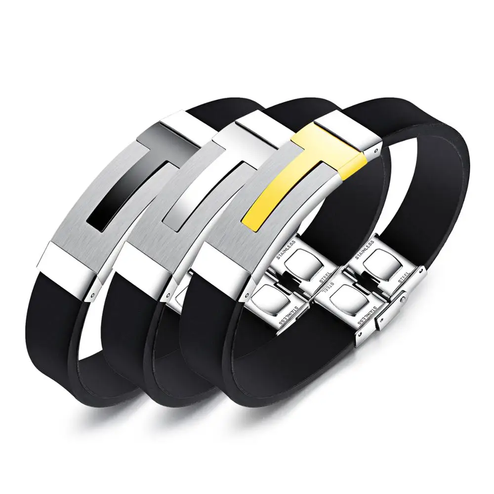 

Personality fashion sports casual hand strap silicone bracelet T-shaped bracelet, N/a